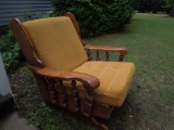 Wooden rocker padded seat