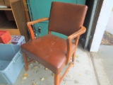 Vinyl wooden arm chair