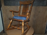Oak Pressedback wooden rocking chair