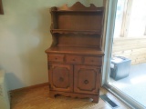 Wooden Hutch with 2 Tier Shelf