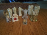 2 Candles, Clock, and Angel Figurines