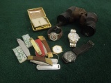 Pocket Knives, Binoculars, Travel Clock, Watches