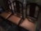 3 wood dining chairs