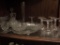 Glass stemware and floral tea cups (top self in china hutch)