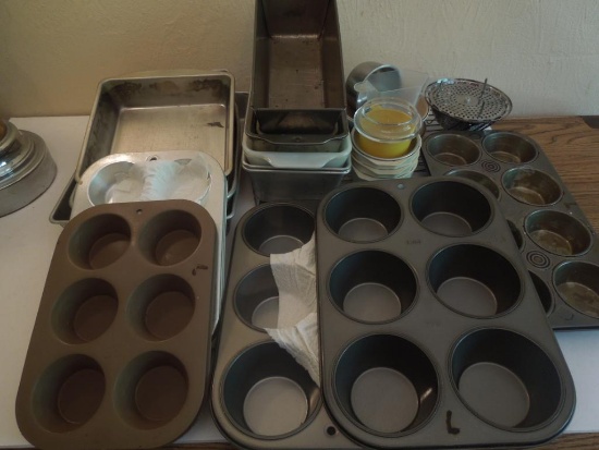 Assorted Bakeware, Muffin pans, bread pans, cake pans