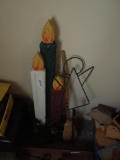 Wooden Candles and angel stake