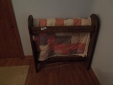 Quilt rack with quilt