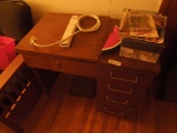 Sewing machine cabinet and everything in it