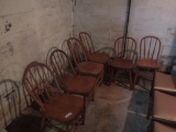 6 round back wood chairs