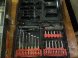 Drill bits, sanding discs, hole saws, vintage elec drill, drill accessories