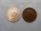 1943 Canadian 50 cent, 1912 One pence- British