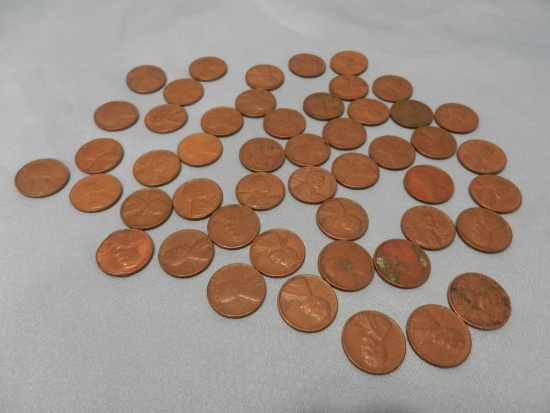 (48) 1950's Pennies