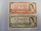 Canadian $2 1954, $1 1954
