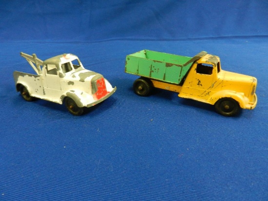 Green/Yellow Tootsies Truck, Tootsies Toys Tow Truck