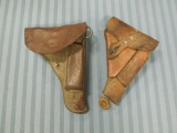 (2) German Leather Luger Holsters