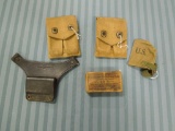 (2) US Army 45 Cal (M1911) Mag Pouch WW1 1918