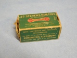 .25 Stevens Rim Fire Remington Clean bore vintage ammo and box