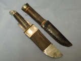 (2) Bowie knives with sheaths Western 10