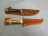 (2) Small hunting knives with sheaths Case XX 6