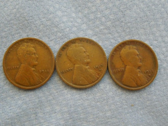1915, 1915D, 1915S Pennies