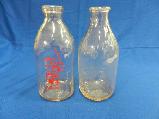 (2) Milk Bottles
