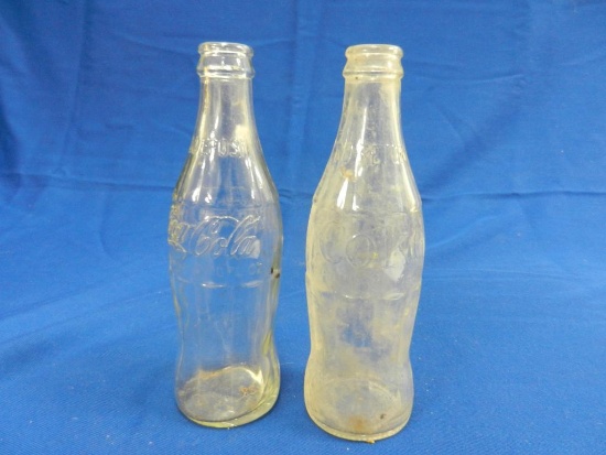 (2) 10 oz Coca Cola Bottles