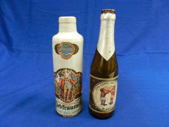 Birra Doppio Malto Bruna Beameister Uebfraumilch wine bottles