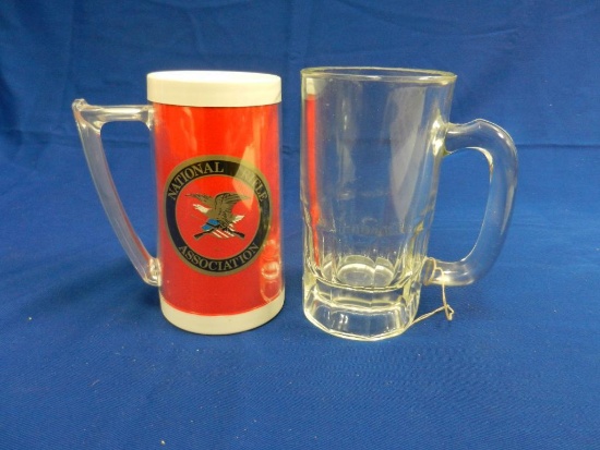 Glass Beer Stein, Plastic NRA mug