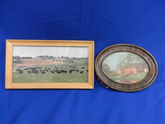 (2) Framed Cow Pictures