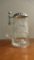W German Glass Stein with etched Stags
