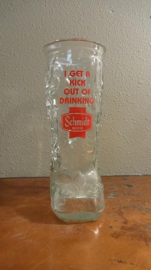 Schmidts I get a Kick out of Drinking glass boot mug