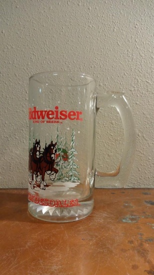 Glass Budweiser Clydesdales Beer mug