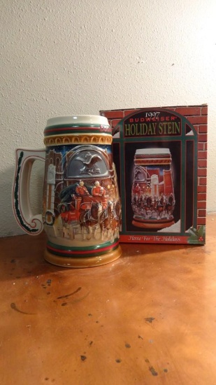 1997 Budweiser Holiday Beer Stein