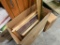 Box of picture frames and yard sticks