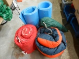 2 sleeping bags, 2 mats, 1 pup tent