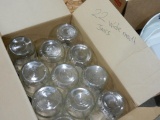 4 boxes of wide mouth jars and plastic jars