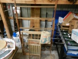 2 wood drying racks, wash board, and clothes pin holder