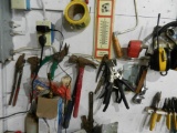 Shears, tin snips, fence pliers, and claw hammers