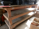 Roller table 3' x 8'wooden wheels