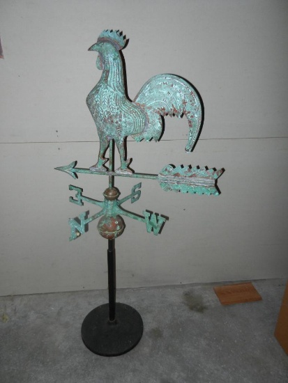 Copper Rooster Weather Vane approximately 36 in tall