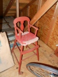 High Chair, Wooden, Red