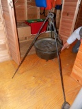 Lodge 14 Cast Iron Stock Pot w/Fireplace Tripod & Handle