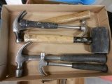 (4) Claw Hammers, (1) Rubber Mallet