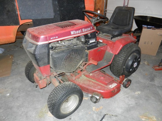 Wheel Horse 417-8 Lawn Tractor 8 speed, with 48" Deck, 36" Snow Blower, 48" Push Blade attachments