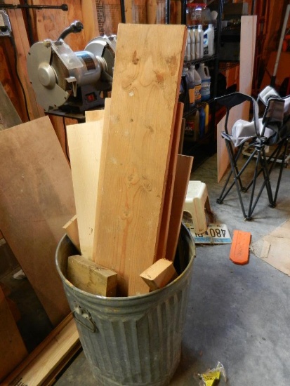 Metal Trash Can w/lumber only