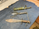Knives, US WWI Bolo Knife, Survival Knife w/sheath