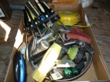 Assorted Screw Drivers, Trimmer Line, Sprinklers