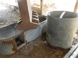 2 Metal Stock Water Tanks, 2 Hog Feeders & Cover & Trough