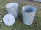 (2) Metal Garbage Cans