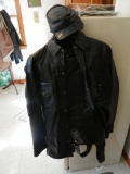 Leather Motorcycle Jacket -- Men size XL, Guide Gear, Leather Bibs XL, Leather Kewpie cap